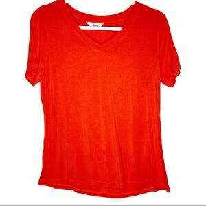 Soma Red V-Neck Casual Tee Short Sleeve Shirt Large